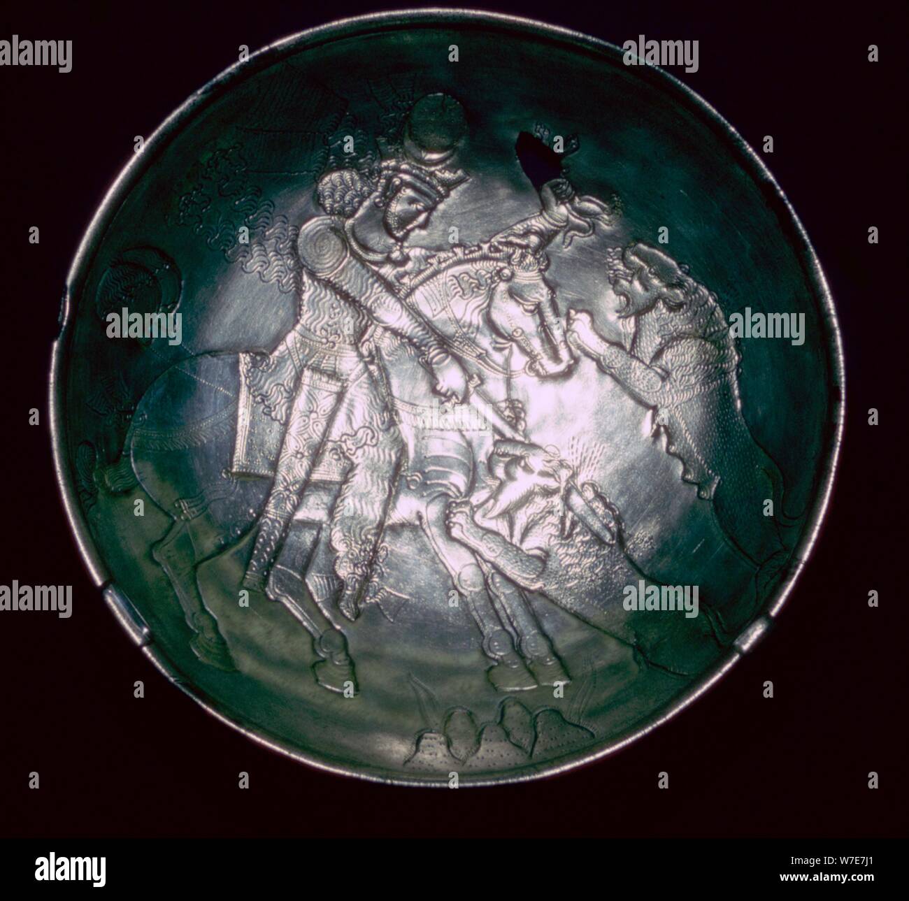 Silber Platte, Sassanidischen, c 5-c 7. Artist: Unbekannt Stockfoto