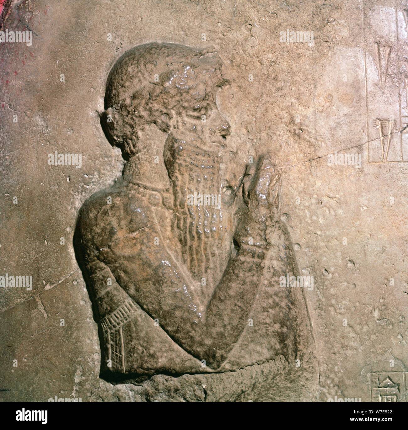 Tablet zeigen König Hammurapi am Gottesdienst, Erste Dynastie von Babylon, ca. 1760-1750 v. Chr.. Artist: Unbekannt Stockfoto