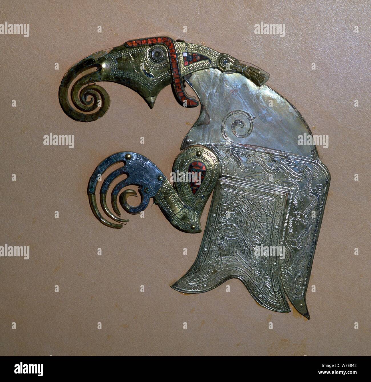 Die angelsächsischen Vogel Ornament aus der Sutton-Hoo Schiff vergraben. Artist: Unbekannt Stockfoto