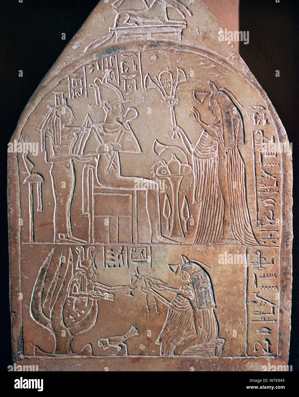Ägyptische detail Der grabkunst Stele von Sänger in den Tempel des Amon. Artist: Unbekannt Stockfoto