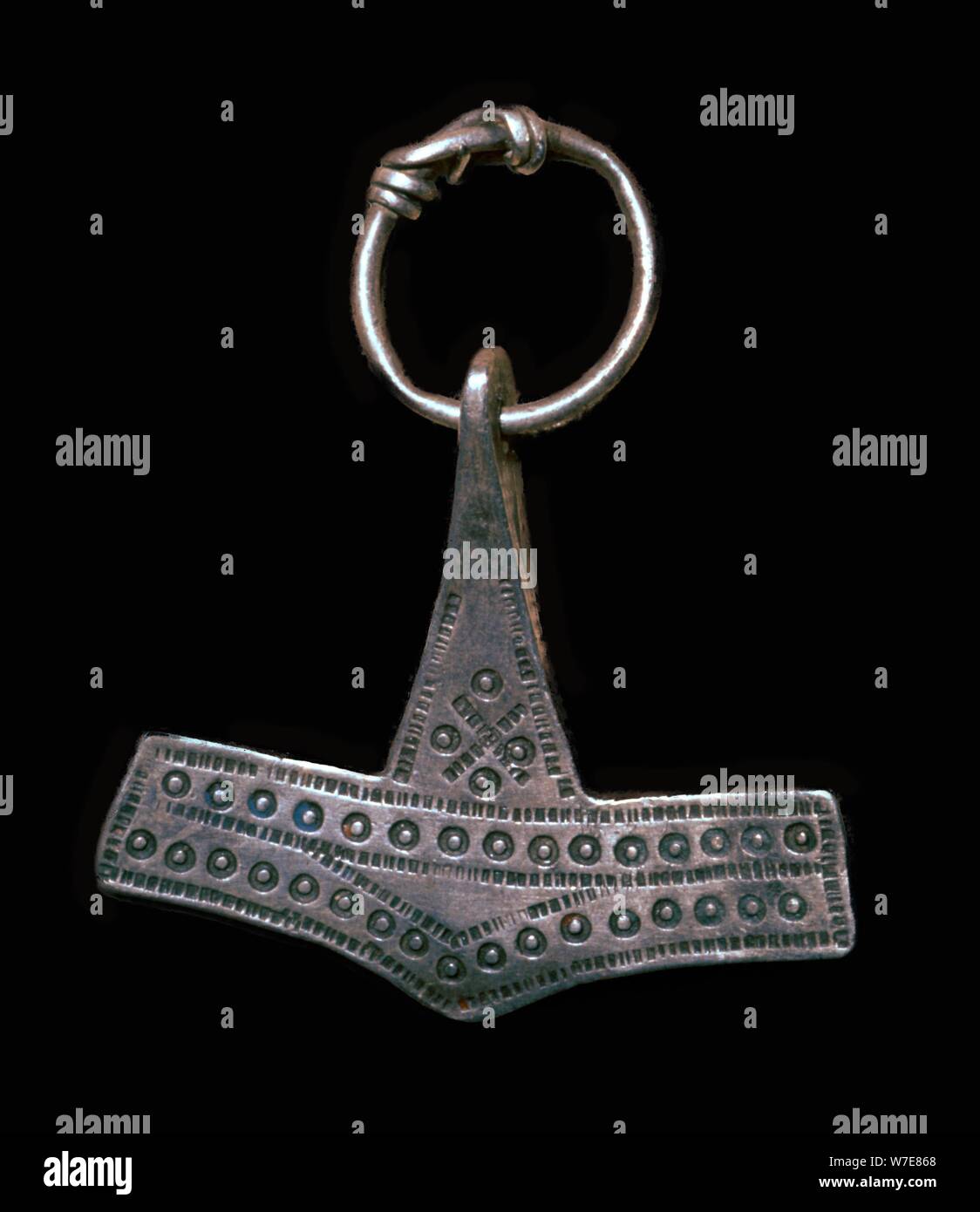 Silber Viking 'Thor's Hammer' Amulett, 9. Jahrhundert Künstler: Unbekannt Stockfoto