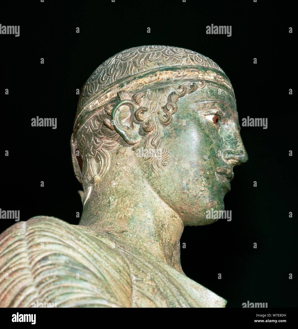 Detail der Wagenlenker von Delphi, 5. Jahrhundert v. Chr.. Artist: Unbekannt Stockfoto