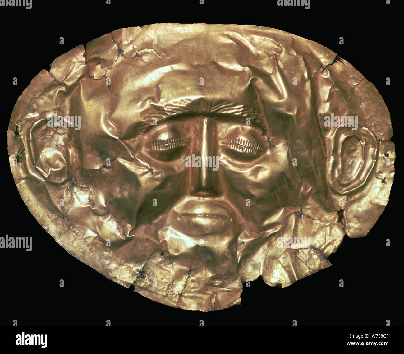 Gold Tod Maske eines mykenischen König, 17. Jahrhundert v. Chr.. Artist: Unbekannt Stockfoto