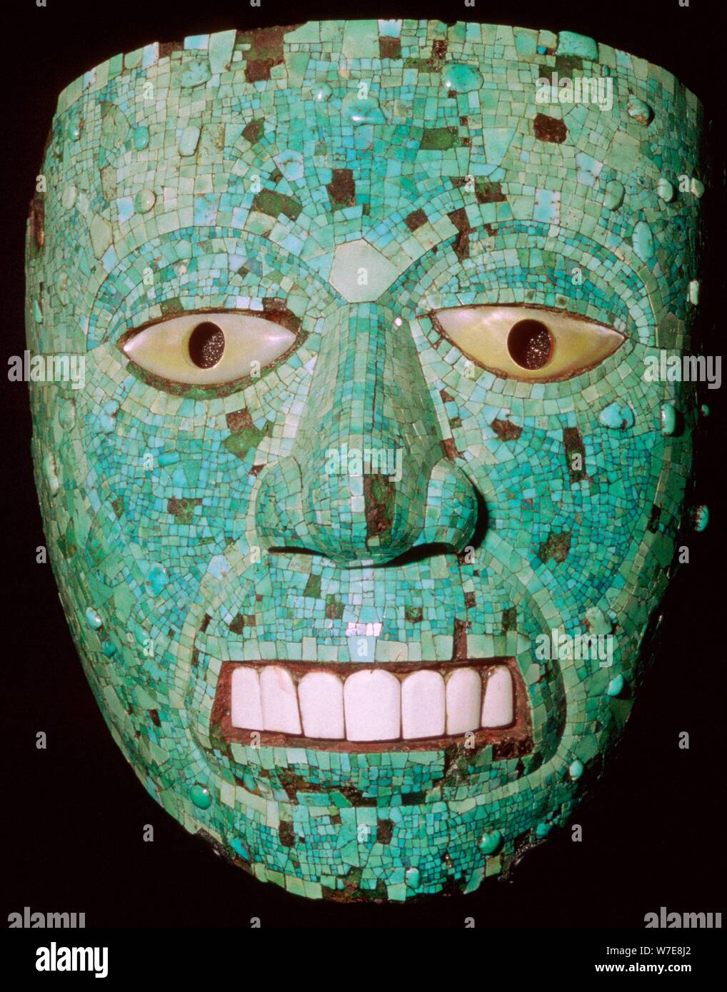 Maske, der eine Gott, Aztec/Mixtec, Mexiko, Anfang des 16. Jahrhunderts. Stockfoto