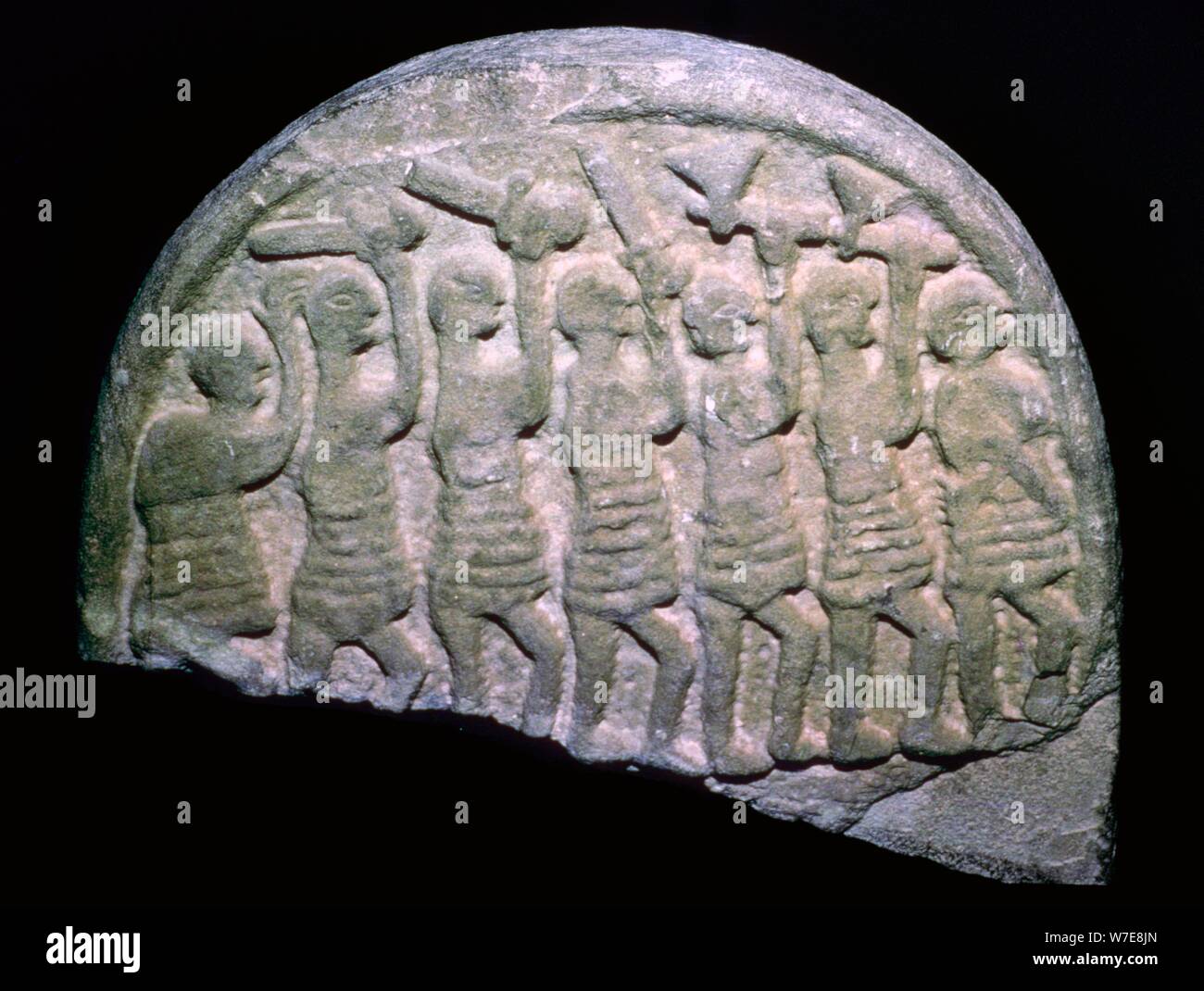 Die Lindisfarne Stein, Krieger, die Vikings, heilige Insel, Northumbria. Artist: Unbekannt Stockfoto