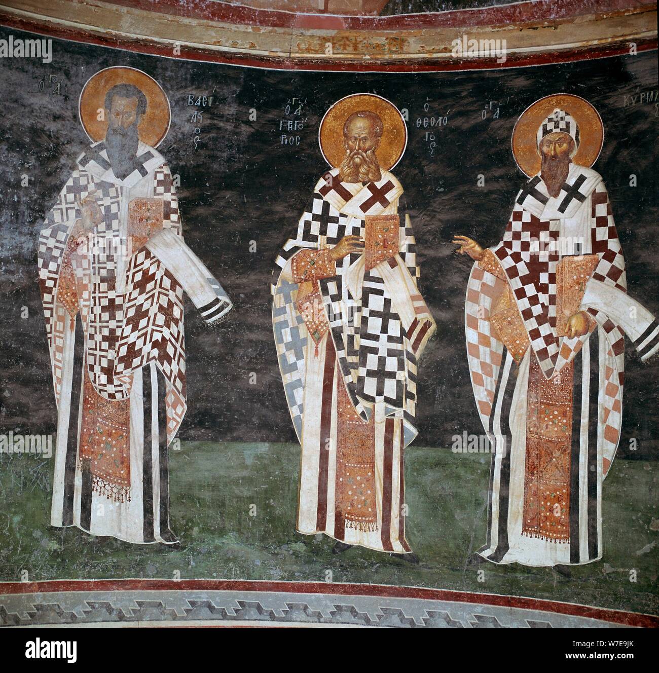 Mosaik der Byzantinischen Vätern der Kirche. Artist: Unbekannt Stockfoto