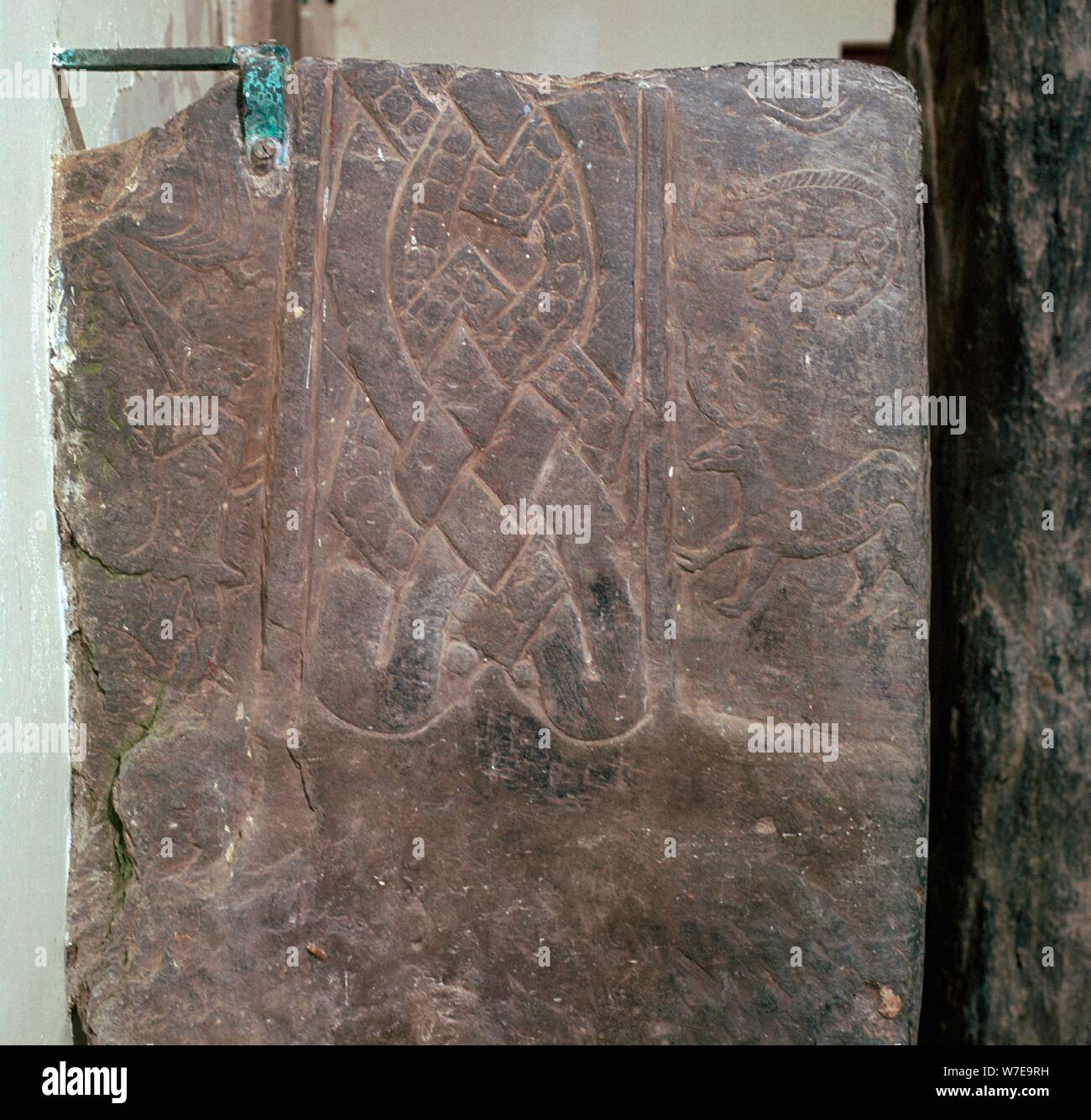 Viking Odin-Stone an Jurby auf der Isle of Man, 10. Jahrhundert. Artist: Unbekannt Stockfoto