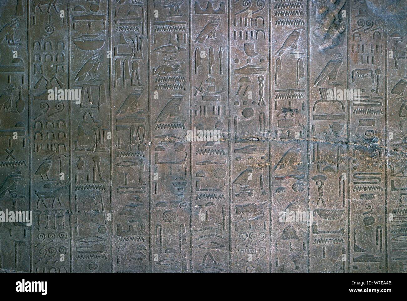 Ägyptisches Relief der Annalen von Thutmosis III., 15. Jahrhundert v. Chr.. Artist: Unbekannt Stockfoto