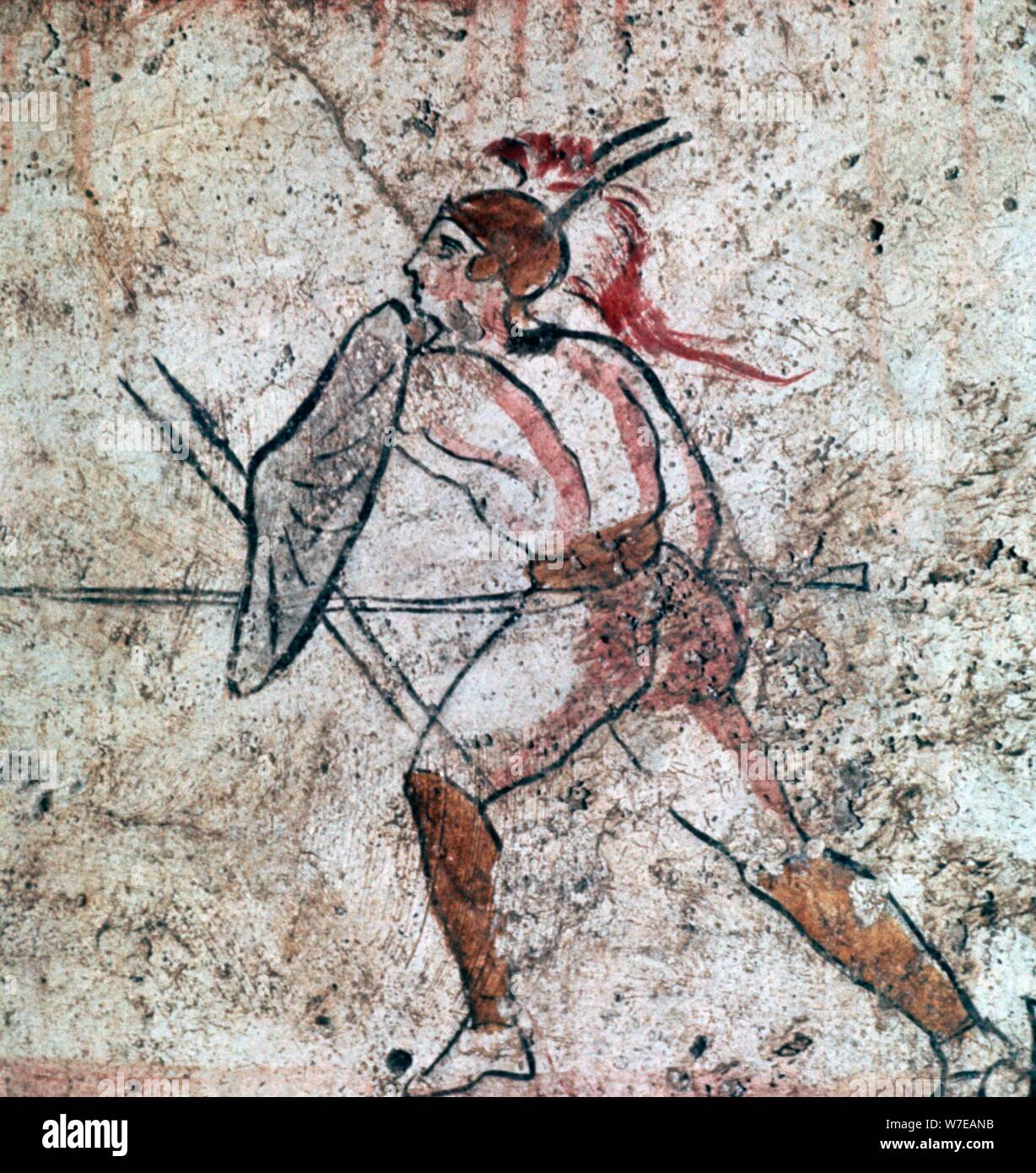 Lukanische Wandmalerei eines Kriegers, 4. Artist: Unbekannt Stockfoto