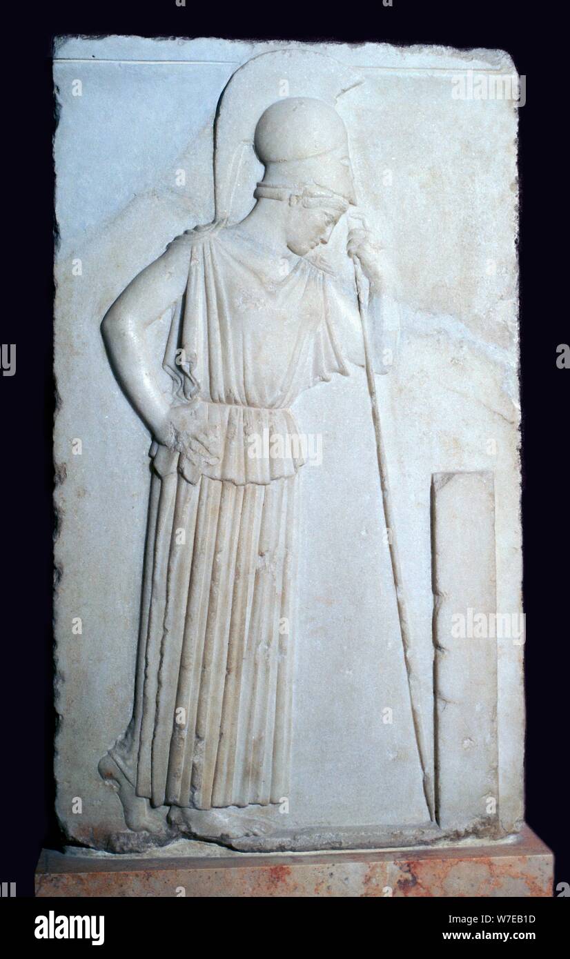 Griechische Relief von 'Mourning Athena", 5. Jahrhundert v. Chr.. Artist: Unbekannt Stockfoto
