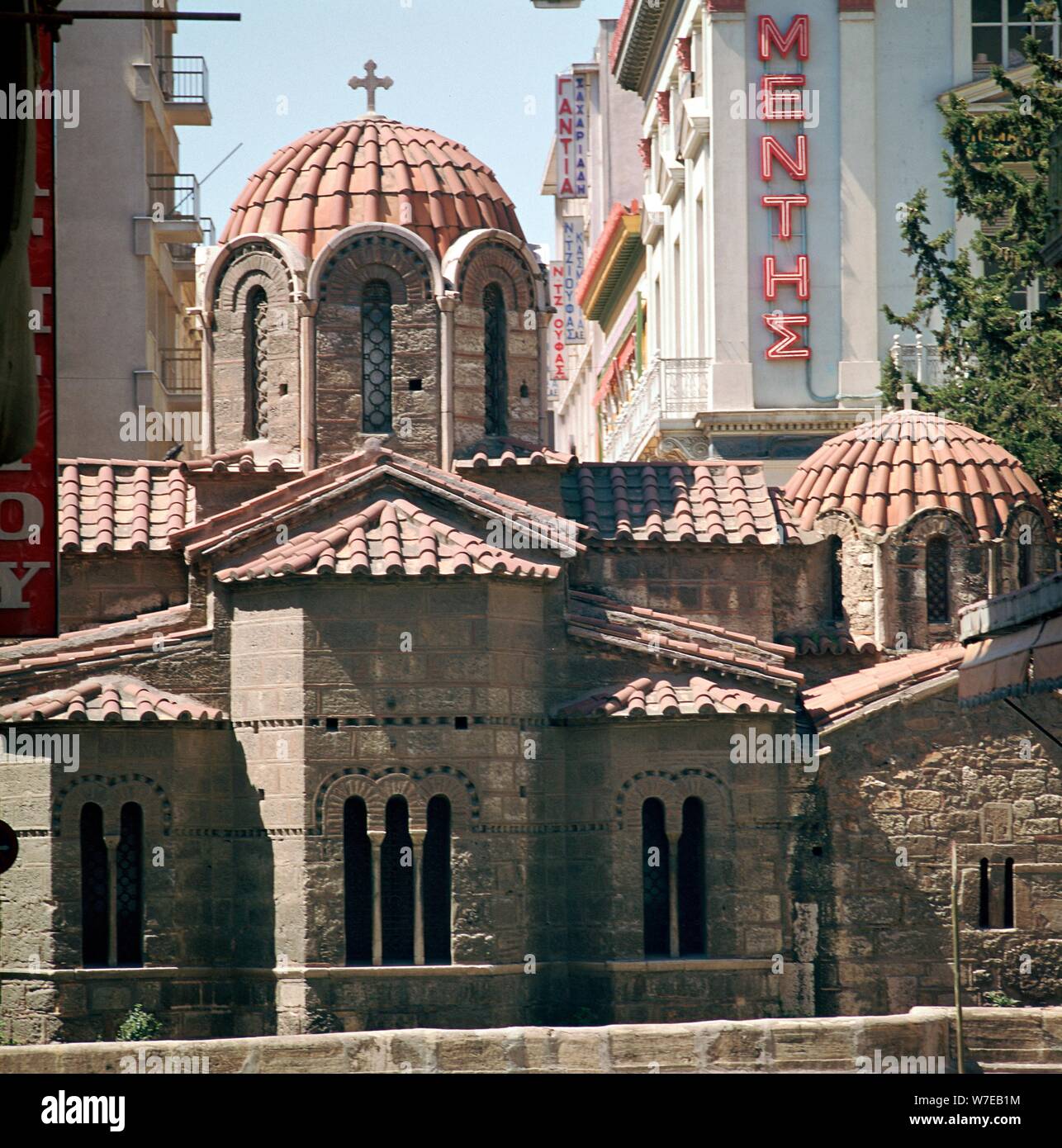 Byzantinische Kirche des Agios Eleptherios in Athen, 11. Jahrhundert. Artist: Unbekannt Stockfoto