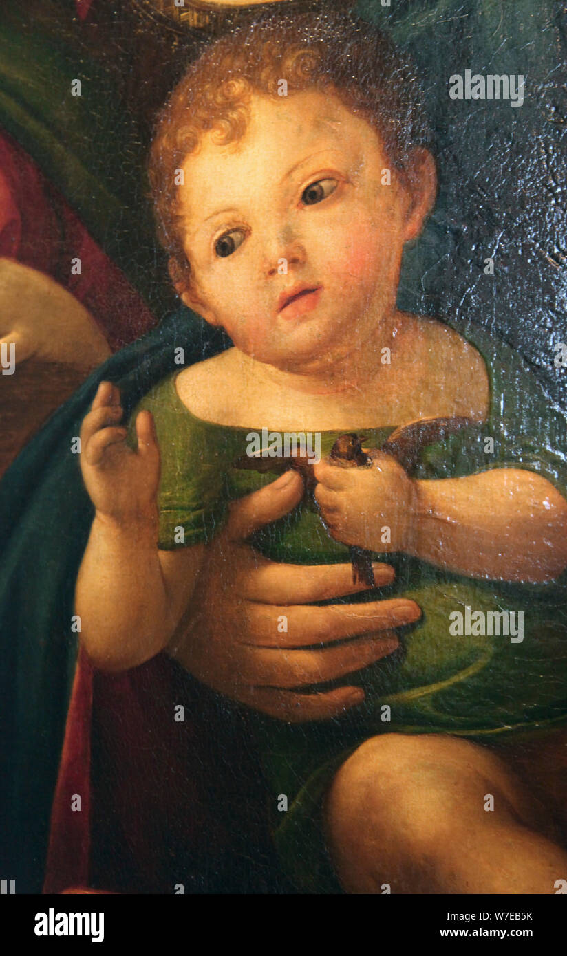 Detail von 'Madonna mit Kind und Maria Magdalena, der Hl. Katharina, und zwei Heiligen', 1504. Artist: Alvise Vivarini Stockfoto