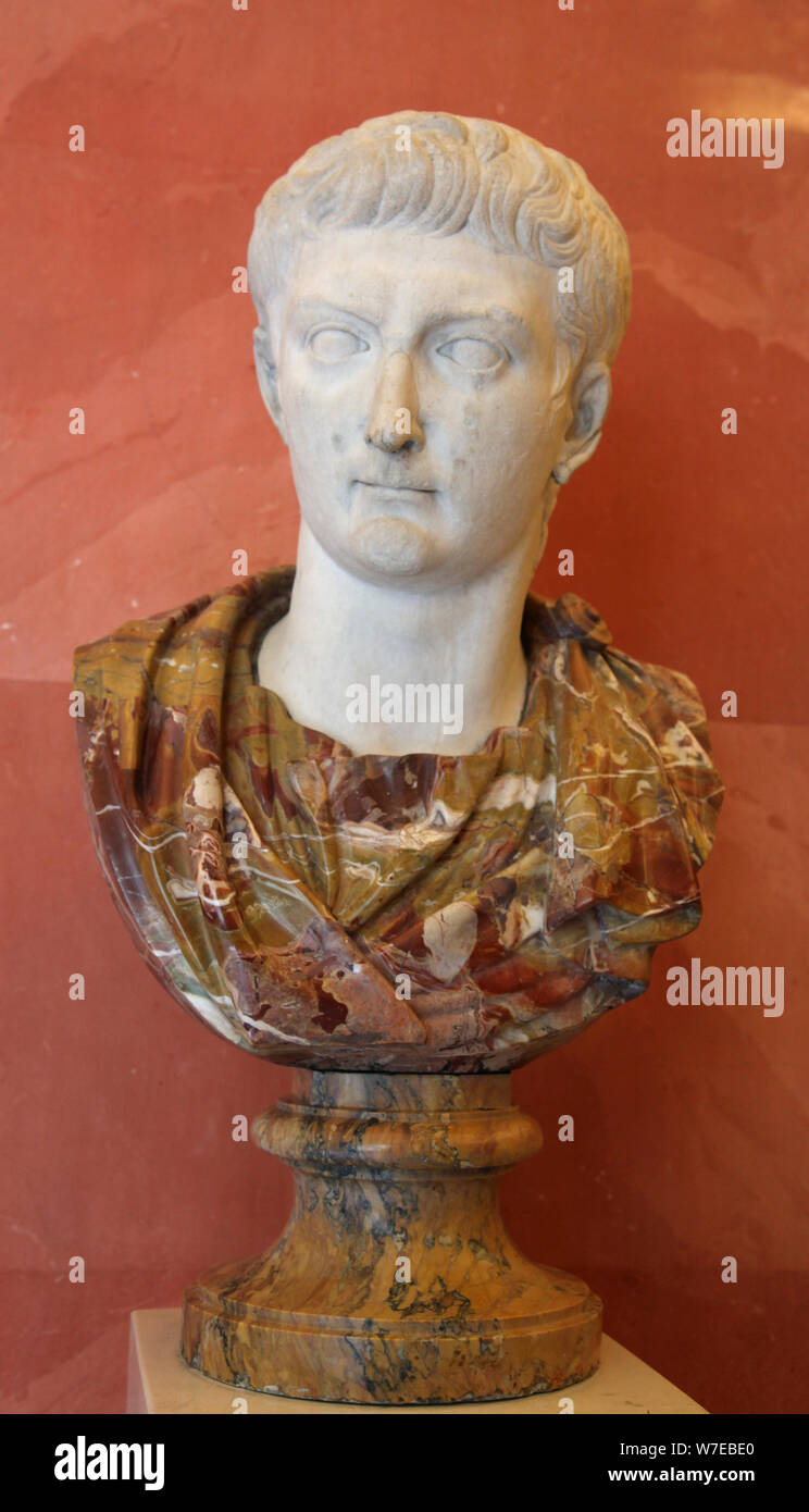 Porträt des Kaisers Tiberius, das erste Quartal des 1. Jahrhunderts. Artist: Unbekannt Stockfoto