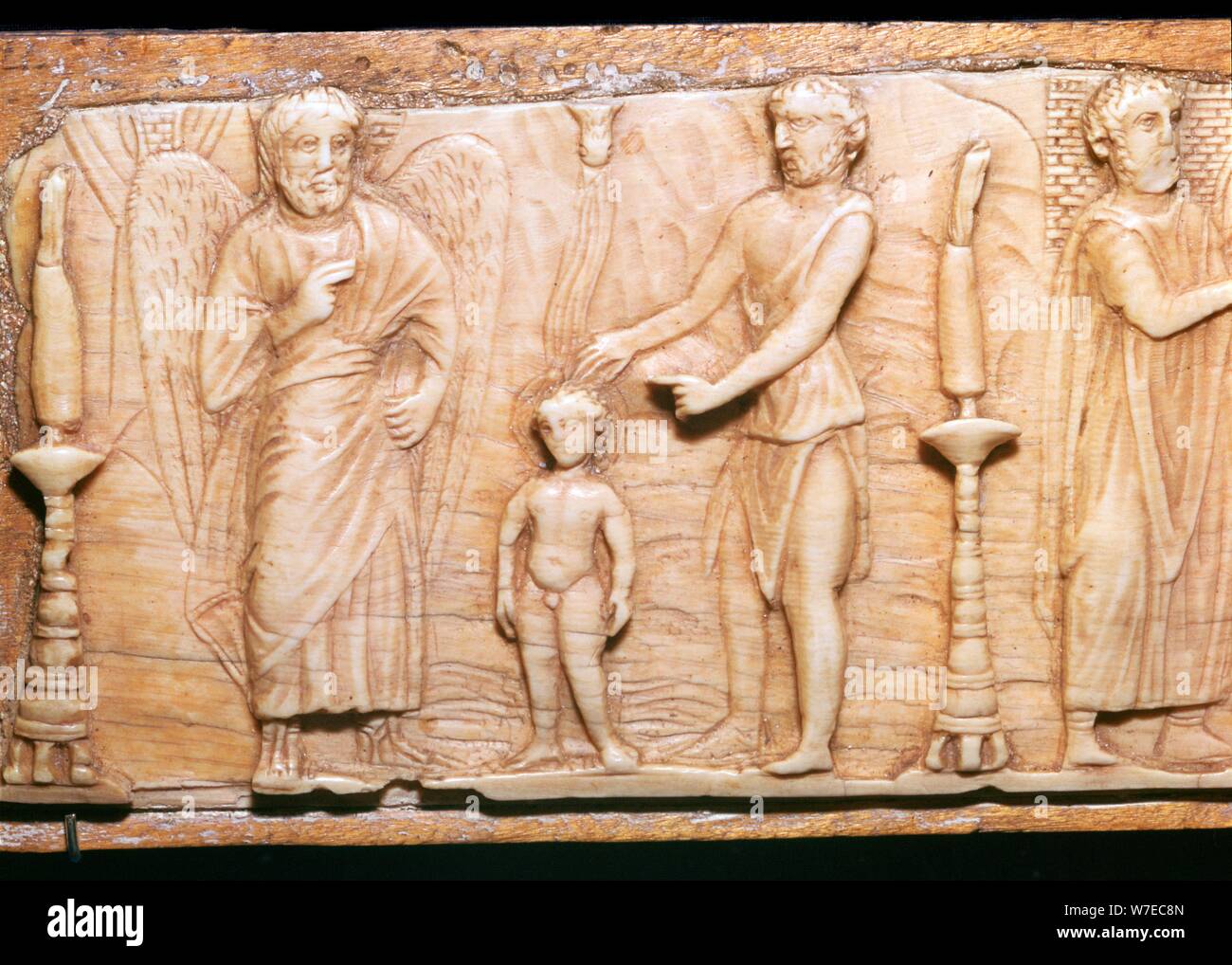 Byzantinische elfenbein Panel zeigt die Taufe Christi, 5. Jahrhundert. Artist: Unbekannt Stockfoto