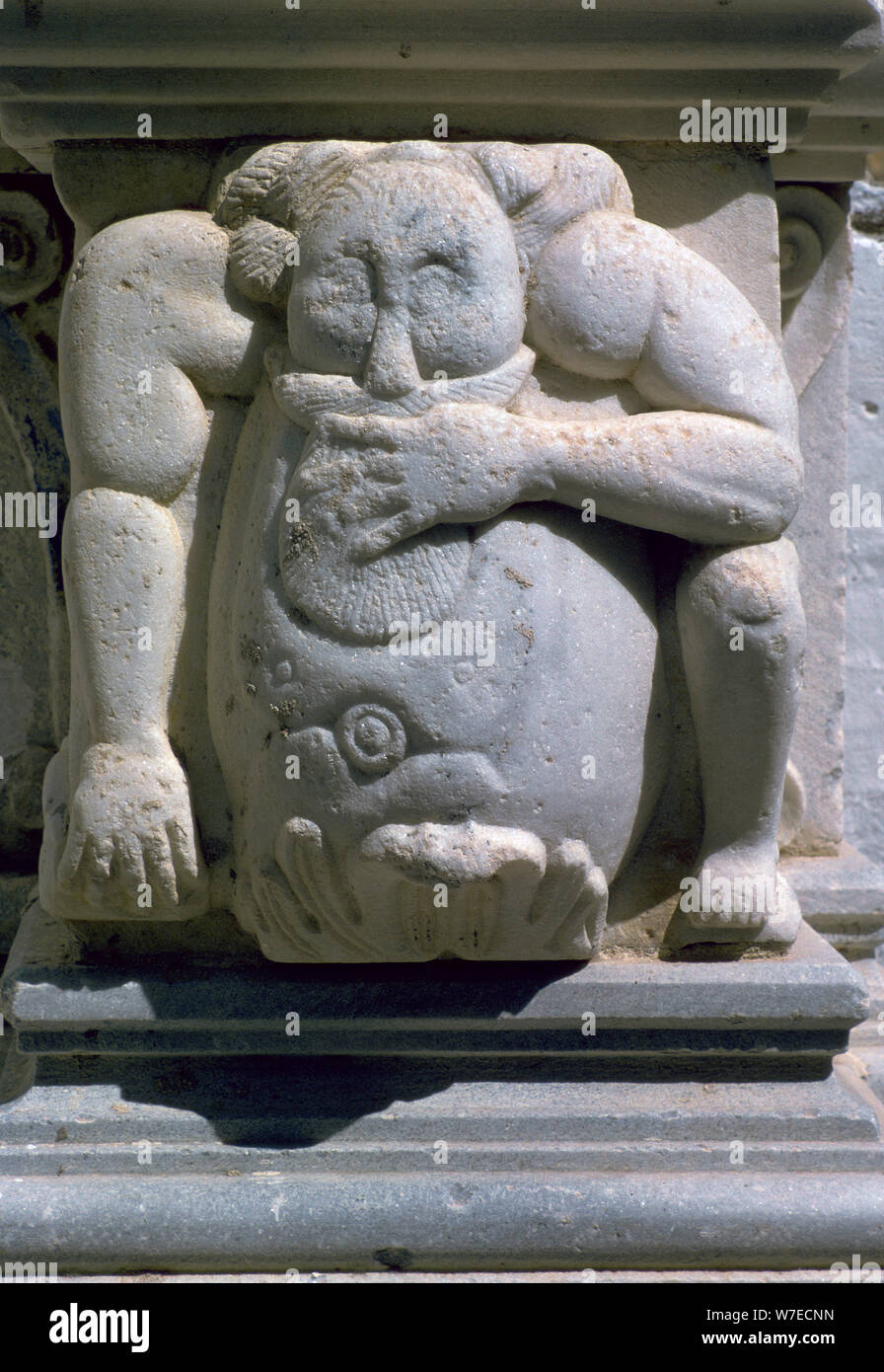 Byzantinischer Skulptur in der Kirche Panagia Ekatonpyliani auf Paros, 4. Artist: Unbekannt Stockfoto