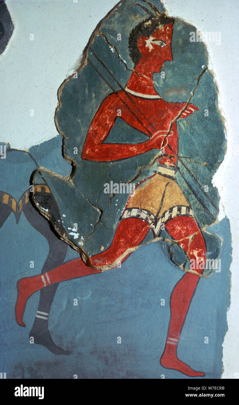 Fragment eines minoischen Fresken als "Kapitän der Schwarzen", aus dem 15. Jahrhundert v. Chr. bekannt. Artist: Unbekannt Stockfoto