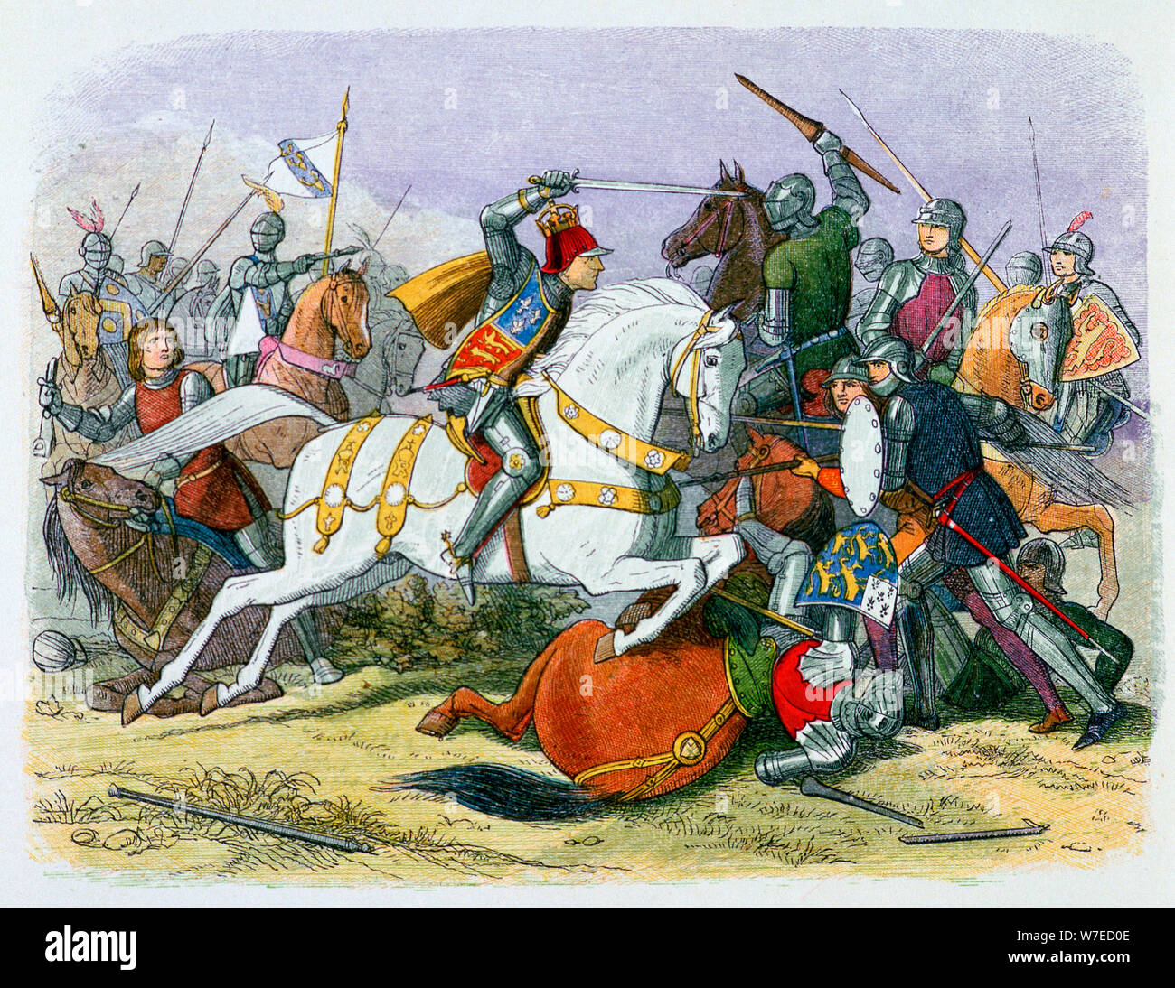 Abbildung: Richard III. in der Schlacht von Bosworth, 19. Artist: James William Edmund Doyle Stockfoto