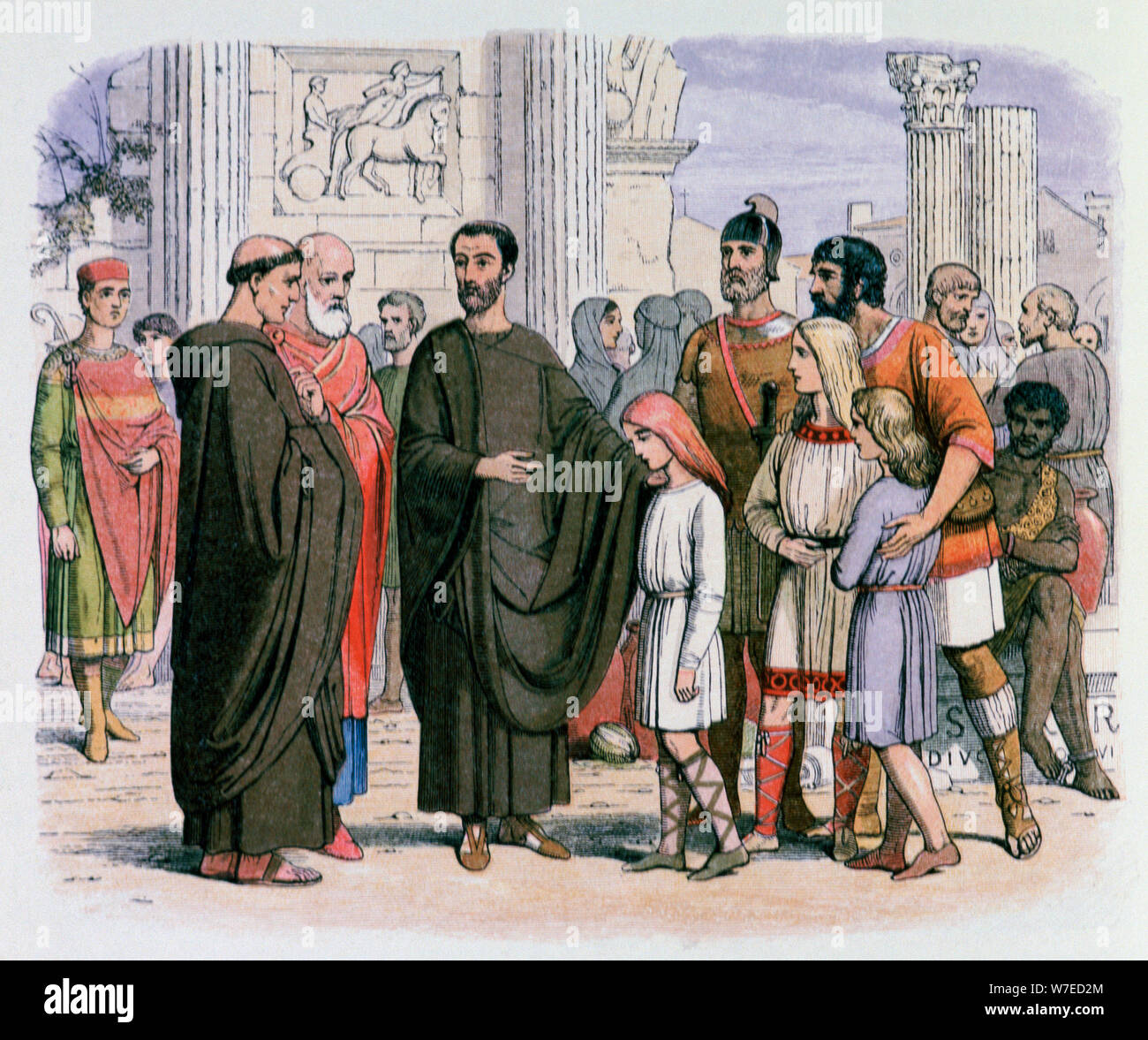 Papst Gregor in Rom sehen blond Sklaven, 19. Artist: James William Edmund Doyle Stockfoto