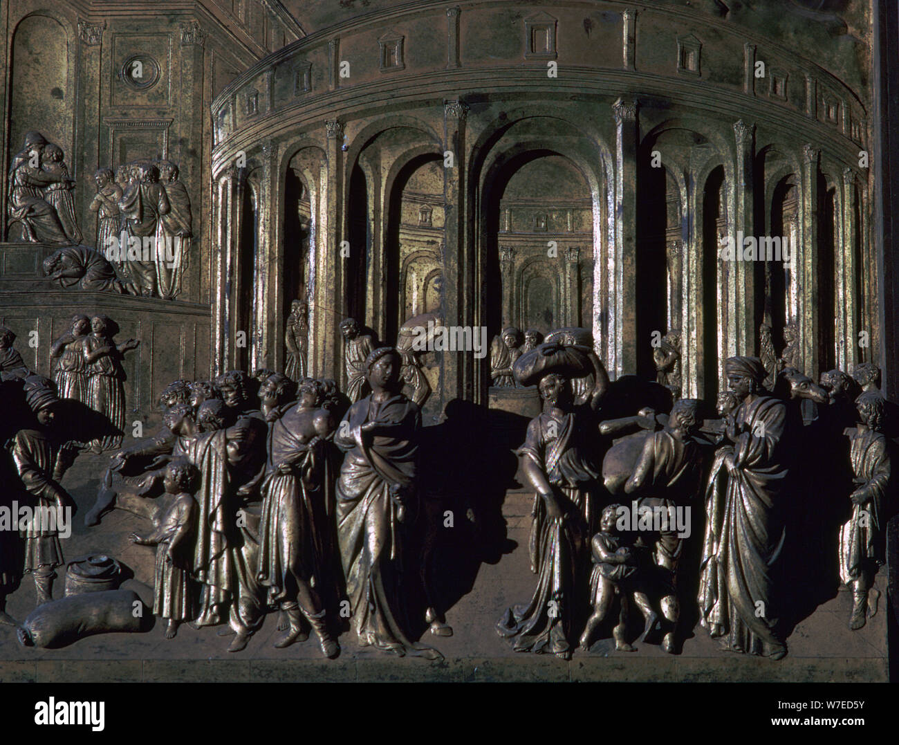 Detail der "Türen des Paradieses' Joseph in Ägypten, 15. Artist: Lorenzo Ghiberti Stockfoto