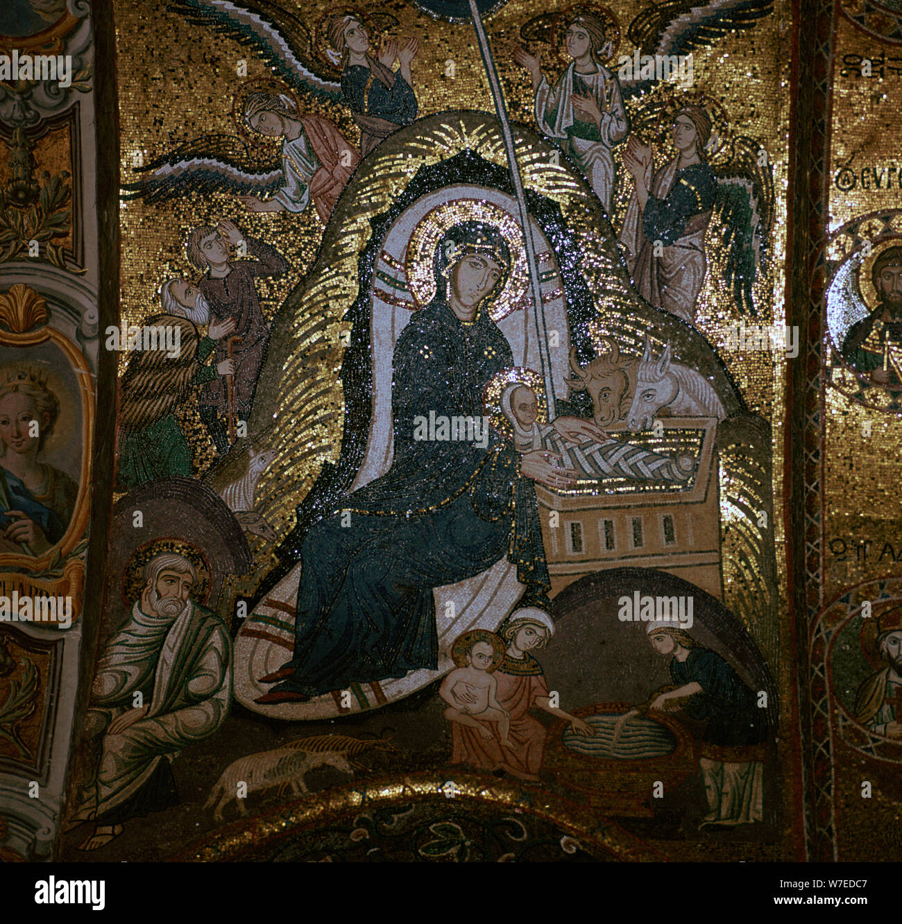 Ein Mosaik von der Geburt Christi, 12. Jahrhundert. Artist: Unbekannt Stockfoto