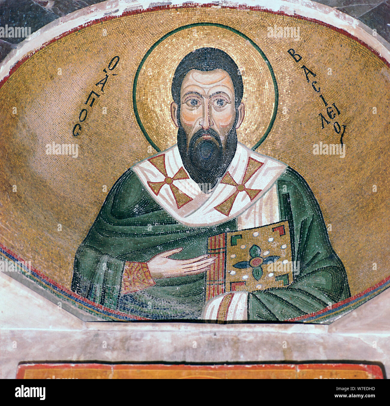 Eine byzantinische Mosaik der hl. Basilius, aus dem 11. Jahrhundert. Artist: Unbekannt Stockfoto