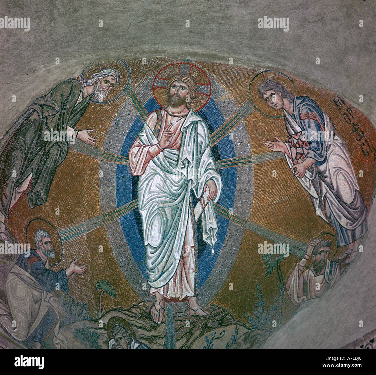 Byzantinisches Mosaik der Verklärung, aus dem 11. Jahrhundert. Artist: Unbekannt Stockfoto