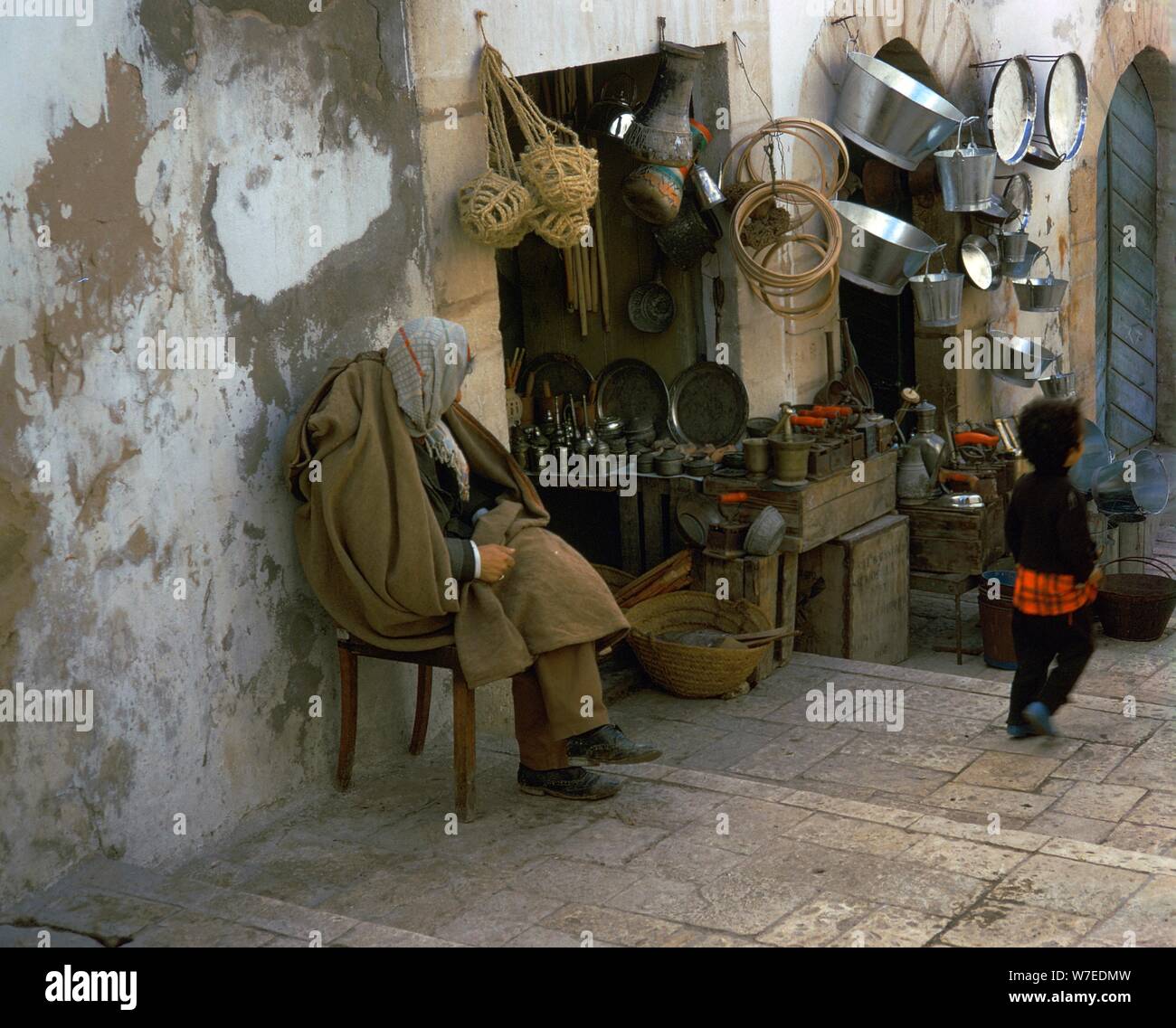 Shop im Souk in Sousse. Stockfoto