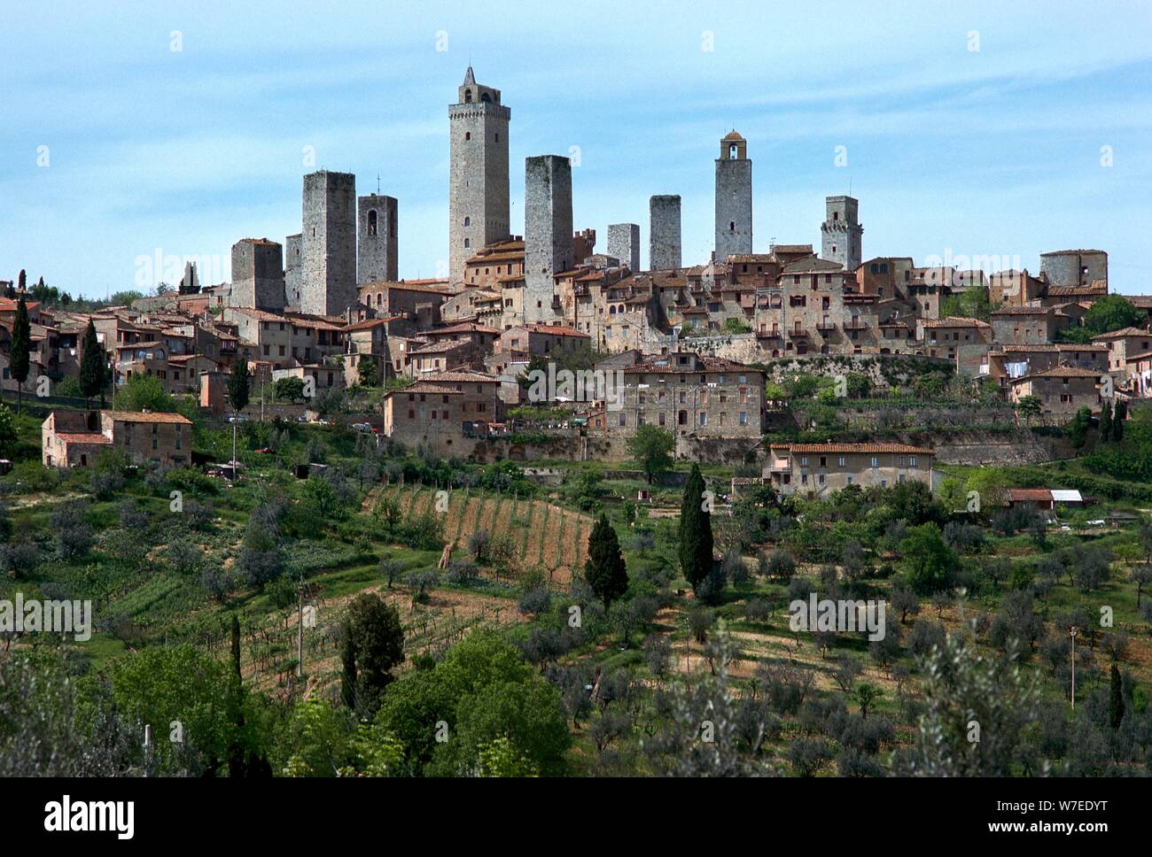 San Gimignano in Italien, 14.-15. Jahrhundert. Artist: Unbekannt Stockfoto