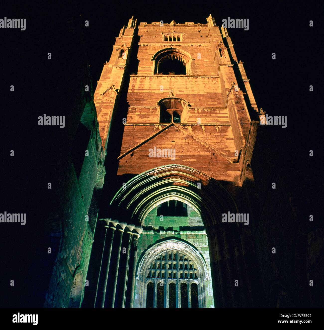 Fountains Abbey, beleuchtet, 12. Jahrhundert. Artist: Unbekannt Stockfoto