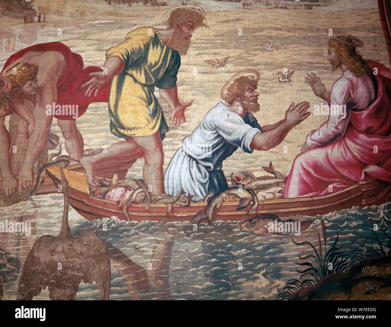 Cartoon von der wundertätigen Entwurf der Fische, 15. Jahrhundert. Artist: Raphael Stockfoto