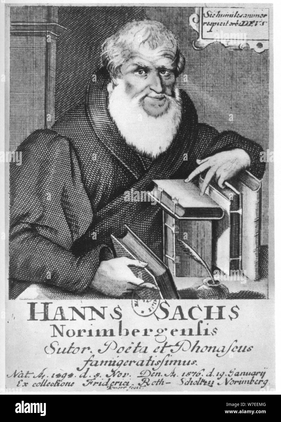 Hans Sachs, die meistersinger (mastersinger), Dichter, Dramatiker und Schuster, 1623. Artist: L Kilina Stockfoto