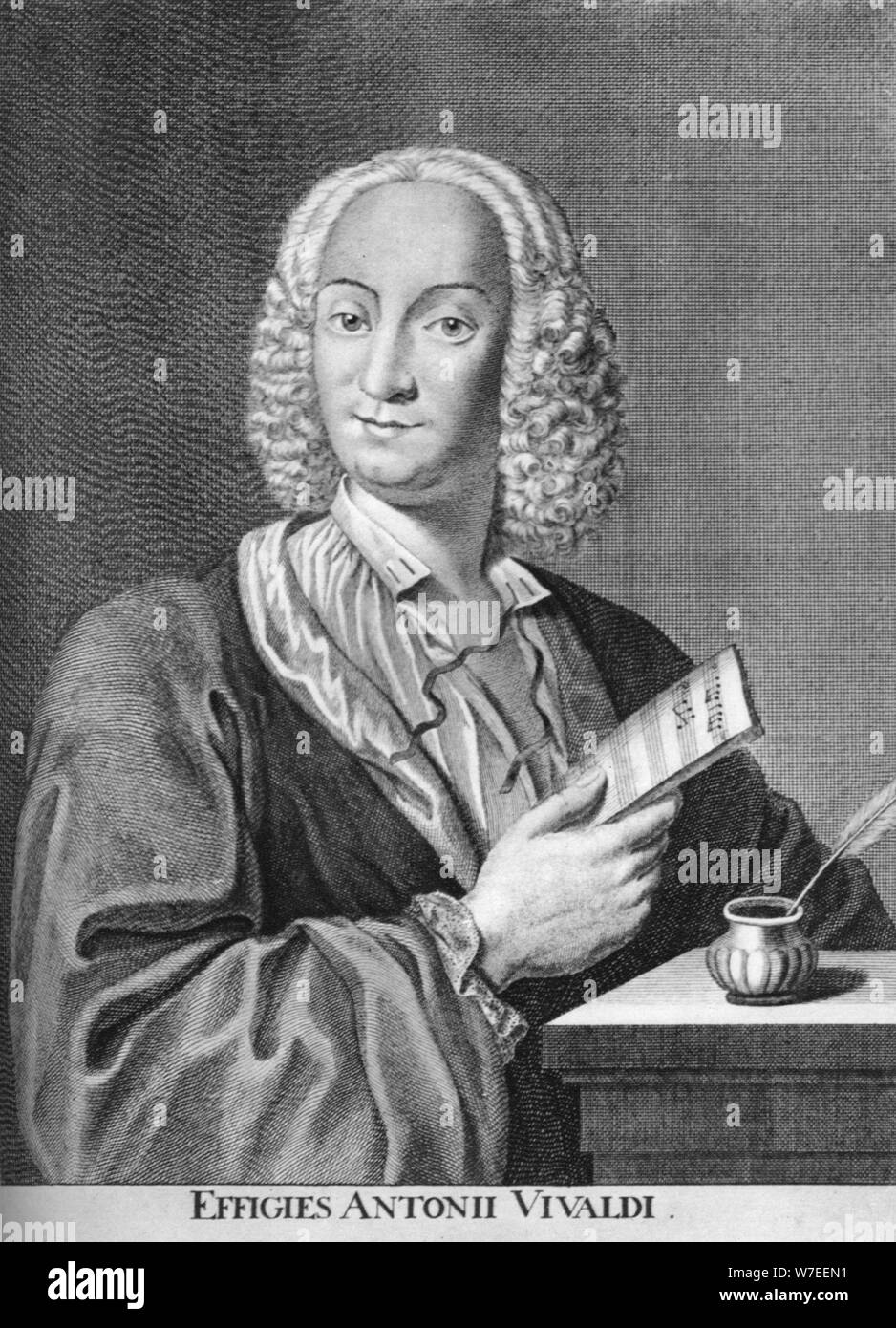 Antonio Vivaldi, italienischen Barock, katholischer Priester, Komponist und Geigenvirtuose, 1725. Artist: Peter La Cave Stockfoto