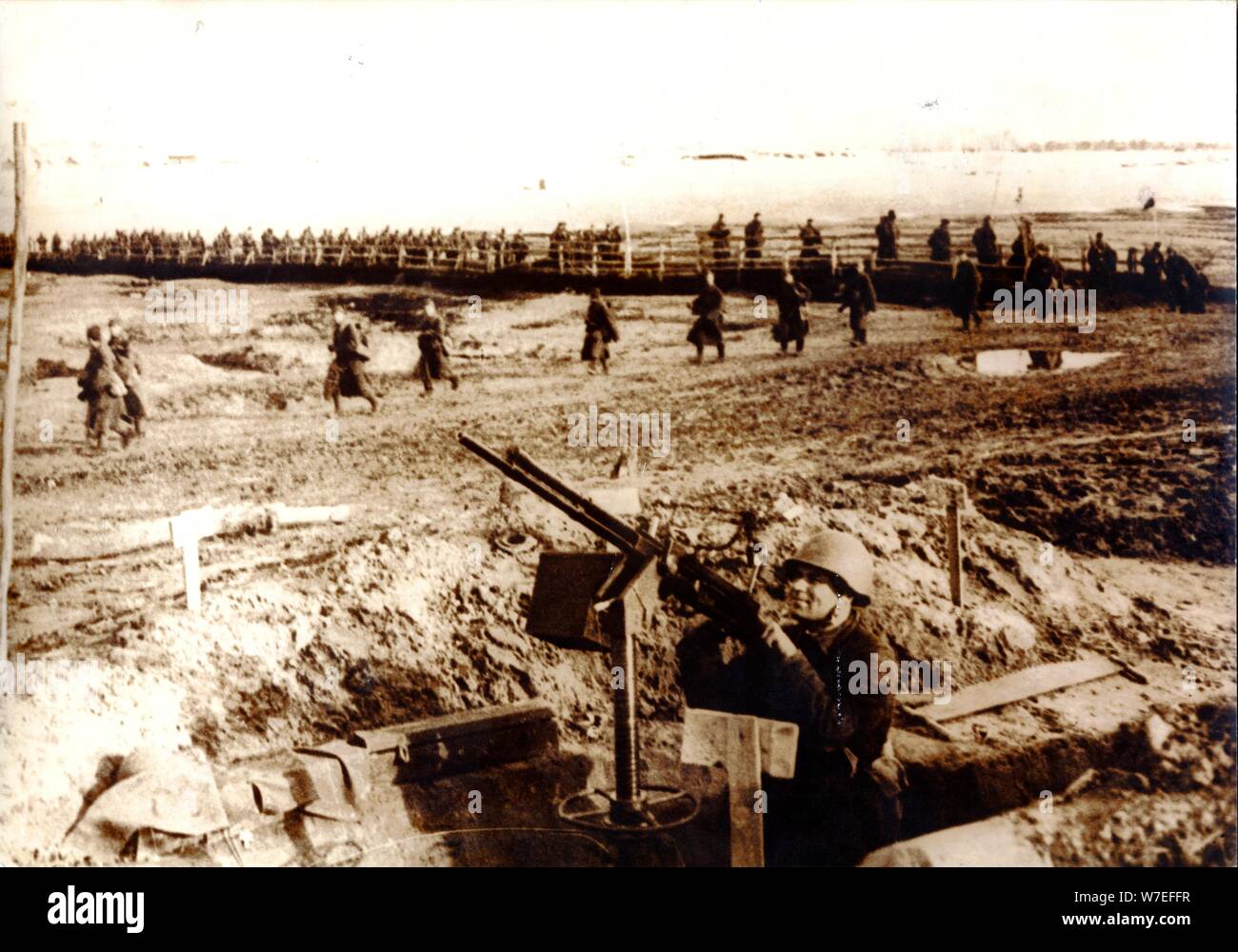 Russische anti-aircraft Gun, Schlacht um Stalingrad, c 1942 - c 1943. Artist: Unbekannt Stockfoto