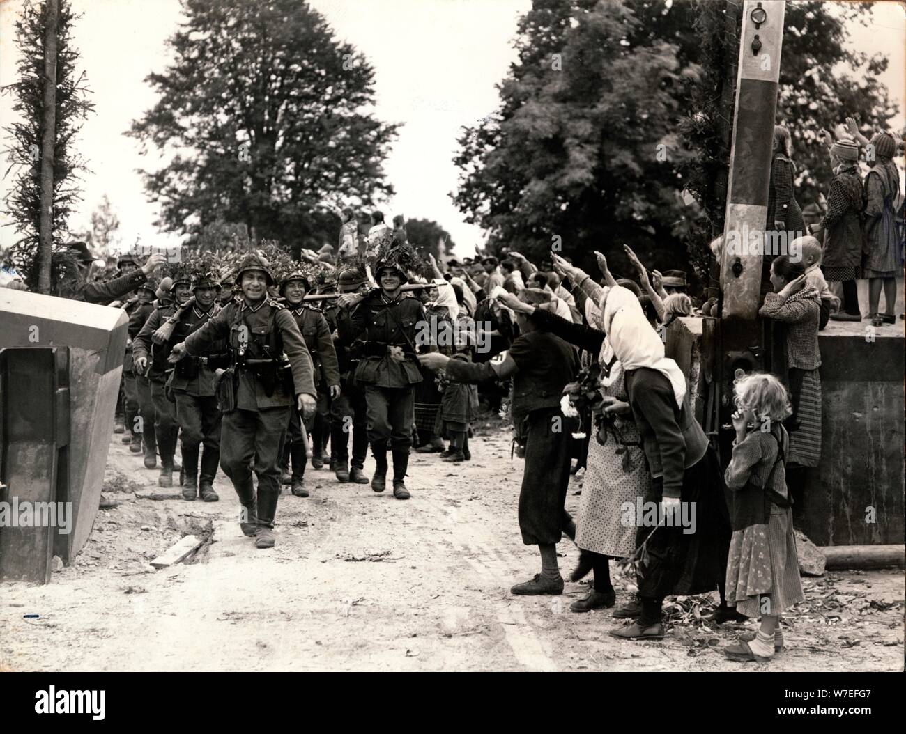 Deutsche Truppen ein tschechischen Territorium, Oktober 1938. Artist: Unbekannt Stockfoto