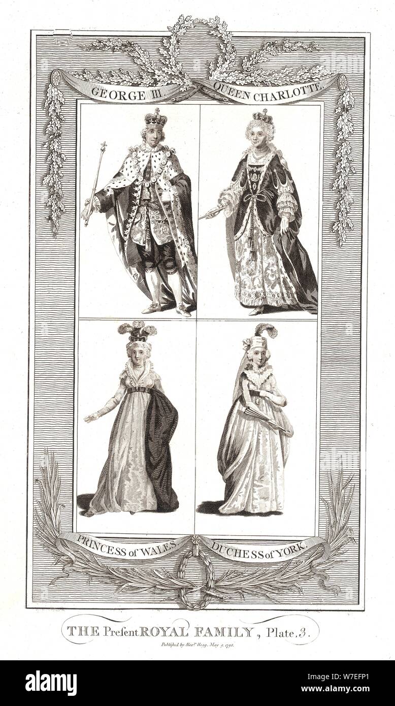 Die dann vorliegenden königlichen Familie 09. Mai 1795 herausgegeben von Alexander Hogg. Artist: Unbekannt Stockfoto