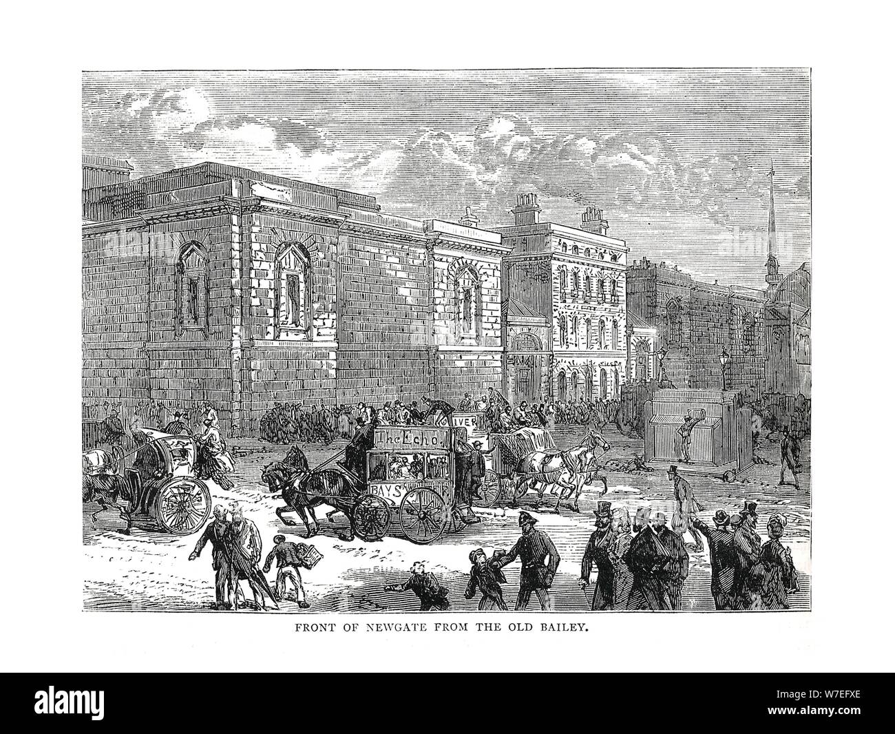 Vor Newgate aus dem Old Bailey, 1878. Artist: Unbekannt Stockfoto