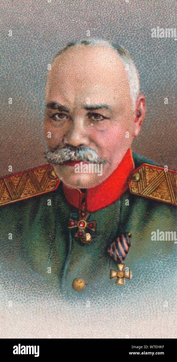 General Mikhail Vasiliyevich Alekseyev (1857-1918), general, der kaiserlich russischen Armee 1917. Künstler: unbekannt Stockfoto