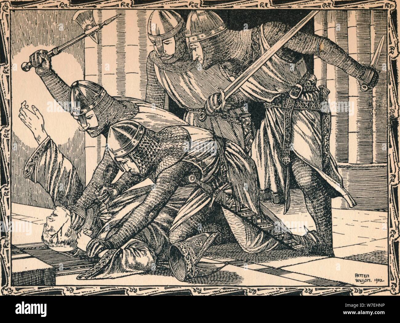 Der Mord an Thomas A Becket, 1902. Künstler: Patten Wilson Stockfoto