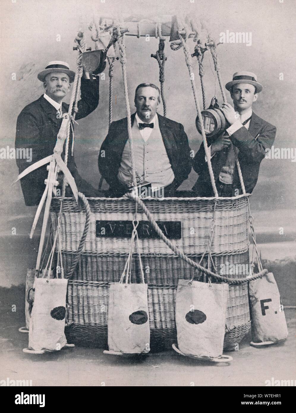 Professor Huntingdon, Herr Frank Hecken Butler und Hon. C. S. Rolls, 1906. Künstler: unbekannt Stockfoto