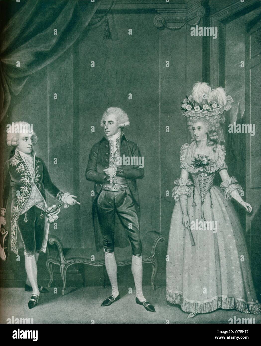 Hon Rd Edgcumbe, Lord William Russell, Lady Caroline Spencer, 1788 (1909). Künstler: James Roberts Stockfoto
