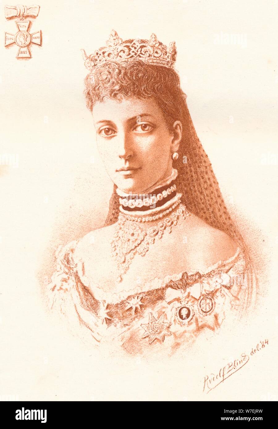 Ihre Königliche Hoheit The Princess of Wales, 1884. Künstler: Rudolf Blind Stockfoto