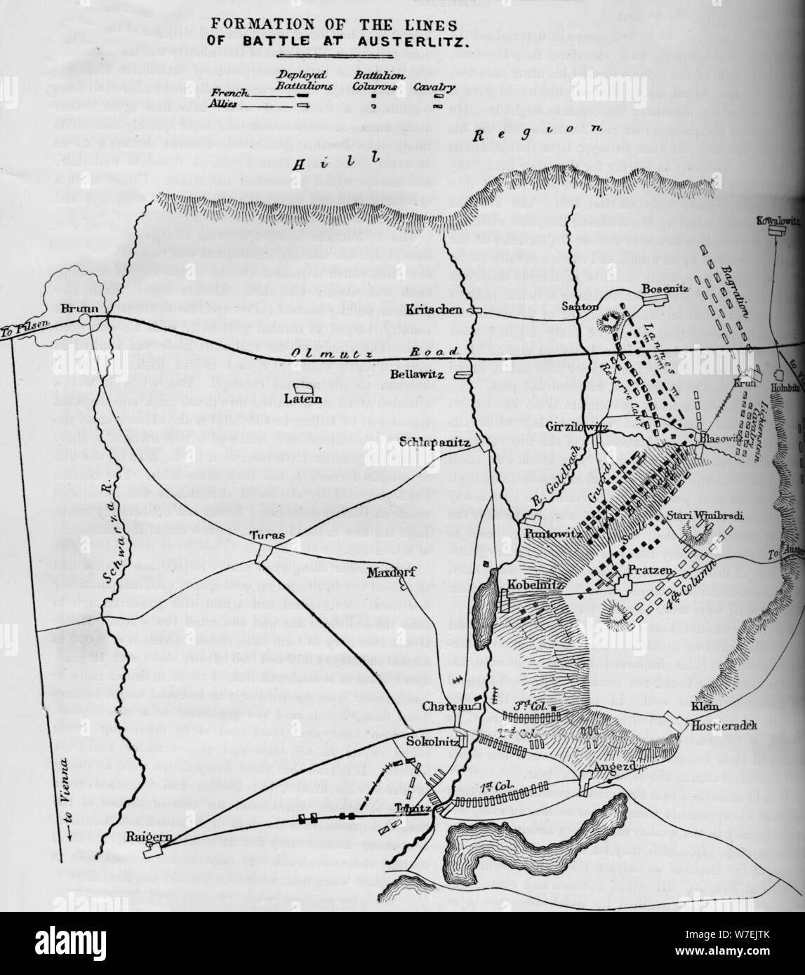 Entstehung der Linien von Schlacht von Austerlitz, 1884. Künstler: unbekannt Stockfoto