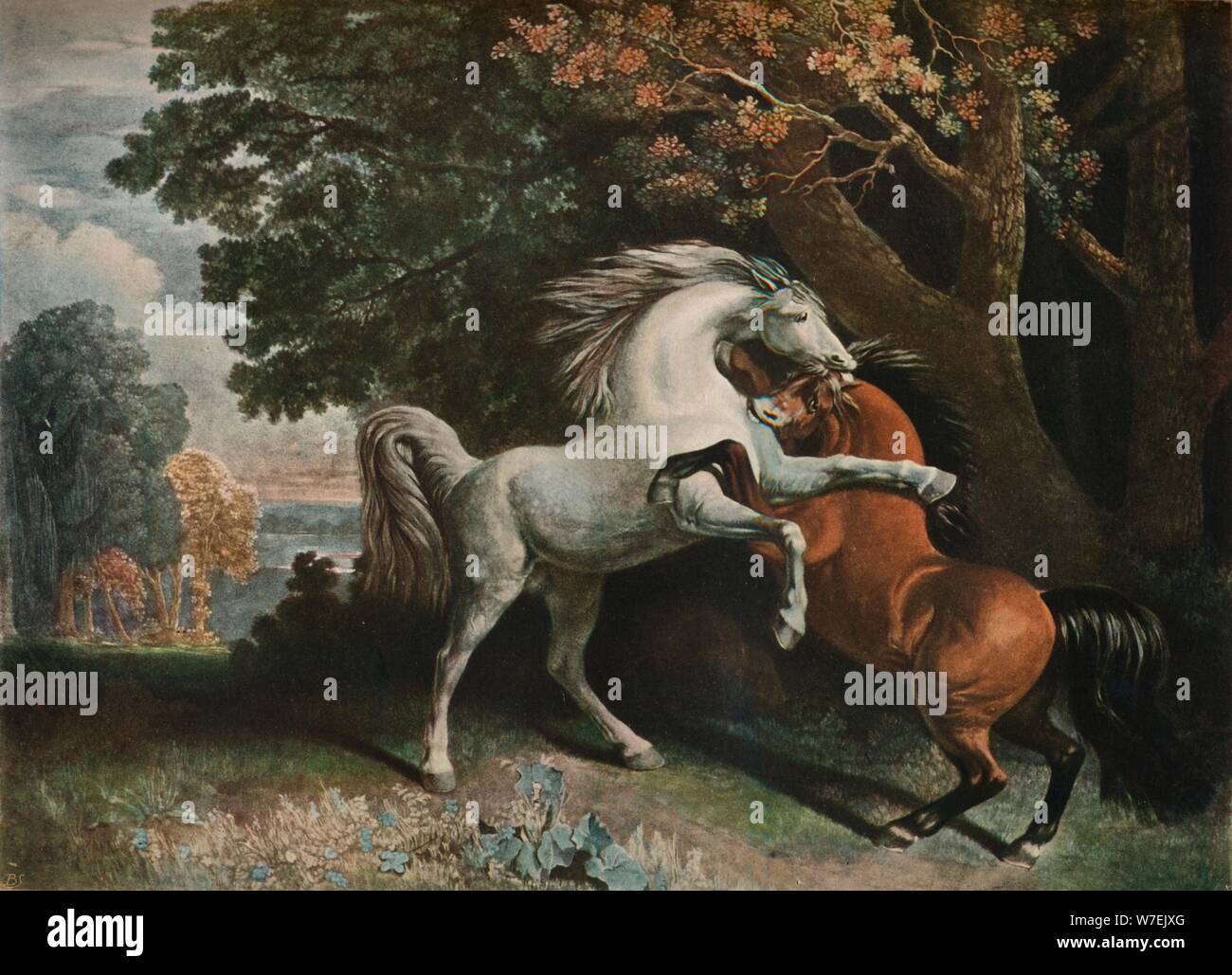 Pferde kämpfen, c18th Jahrhundert, (1902). Künstler: George Townley Stubbs Stockfoto