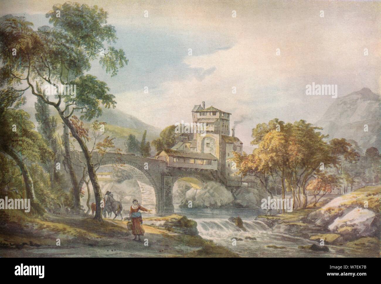 "Eine klassische Landschaft', c18th Jahrhundert. Künstler: Paul Sandby. Stockfoto