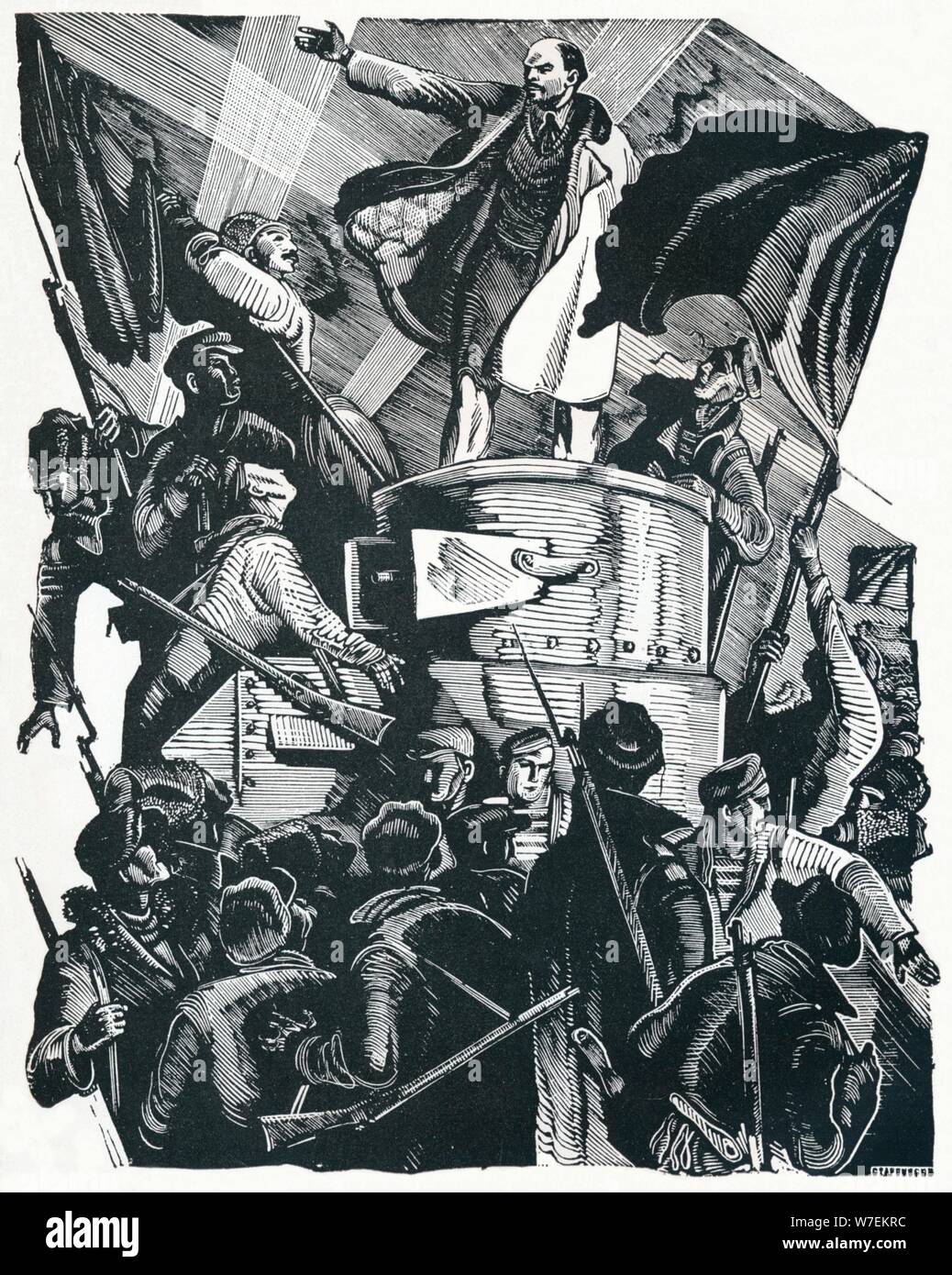 "Das Leben Lenins", 1936. Künstler: Pjotr Nikolajewitsch Staronossov. Stockfoto