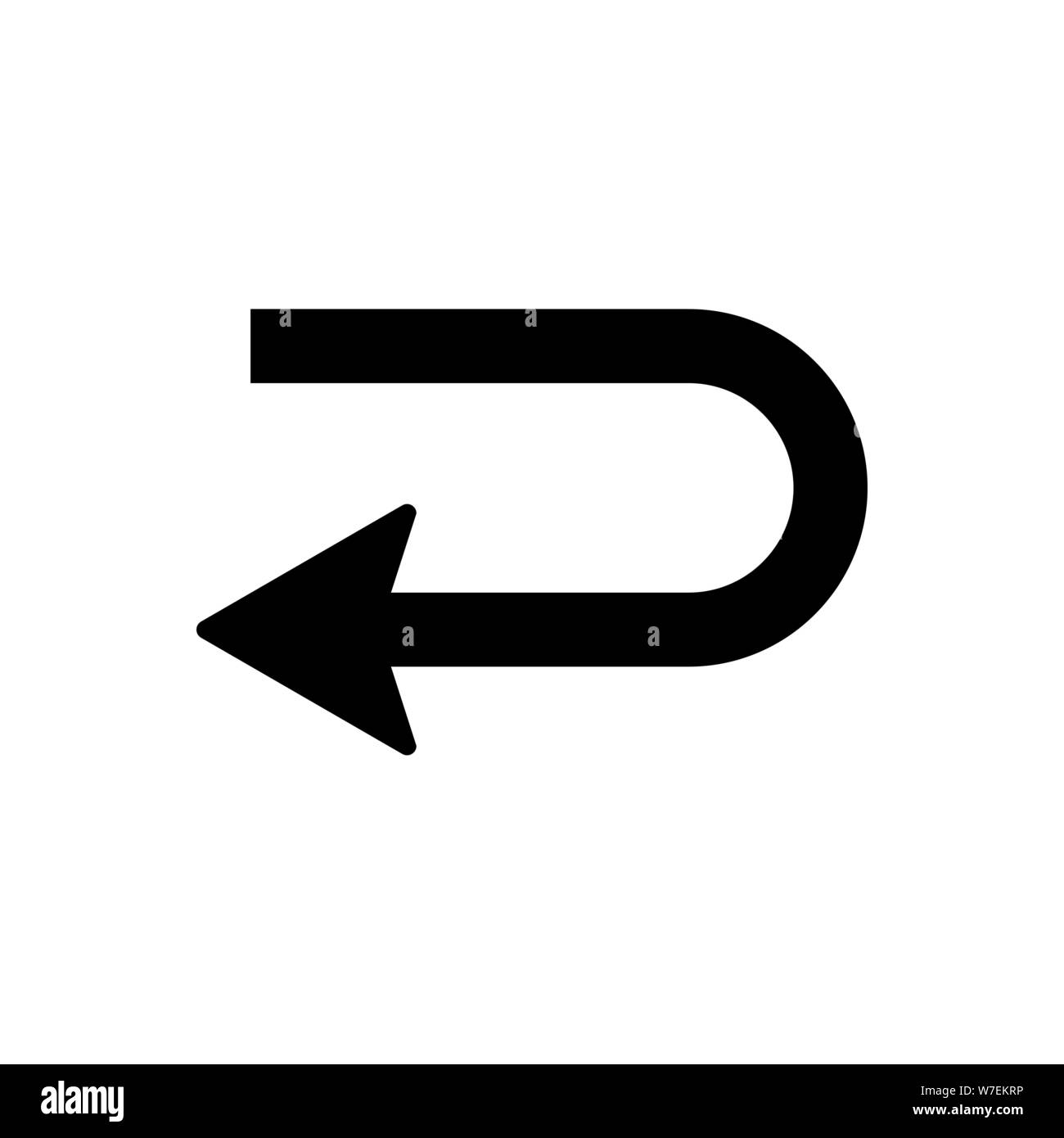 Das Symbol zurück Vektor auf weißem Hintergrund, logo Konzept der Rückkehr Zeichen auf transparentem Hintergrund gefüllt, schwarz Symbol eps 10. Stock Vektor
