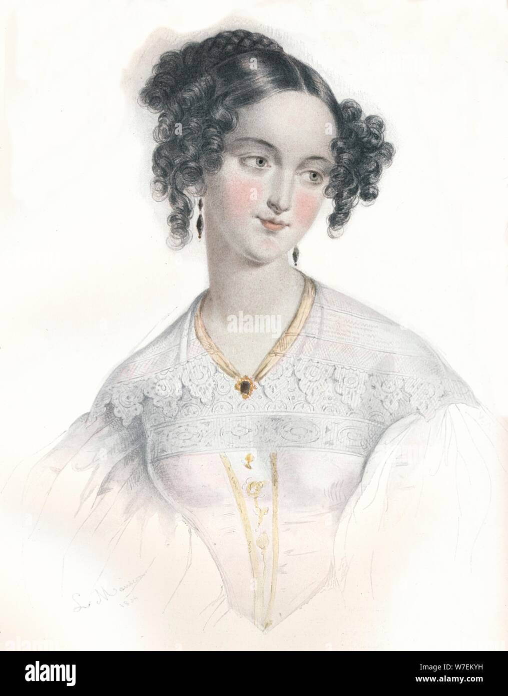 "Mary Teresa, Gattin des 16. Earl of Shrewsbury", 1834. Künstler: L Mansion. Stockfoto