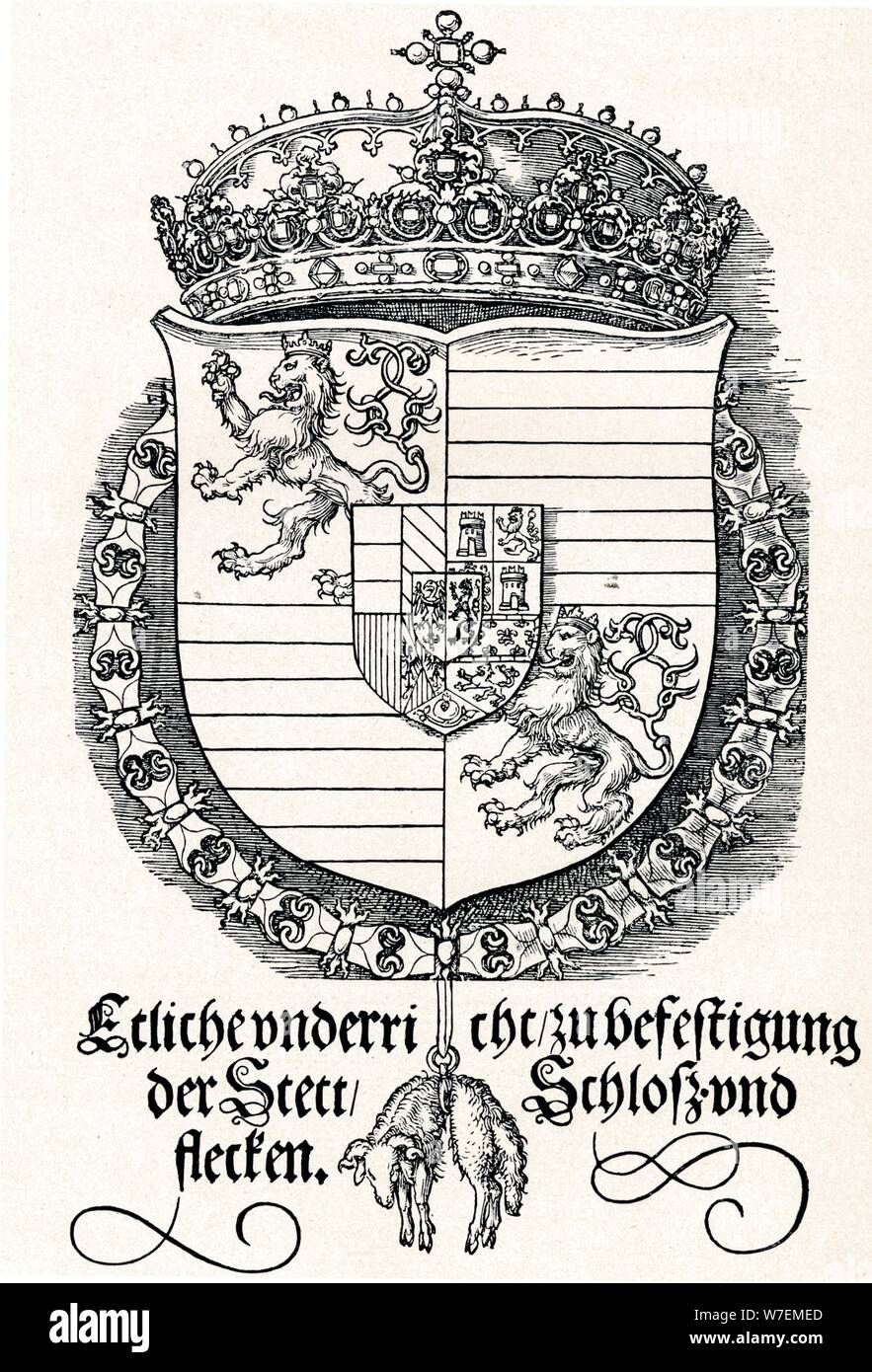 "Das Wappen von Ferdinand i., König von Ungarn und Böhmen", 1527 (1906). Künstler: Albrecht Dürer. Stockfoto