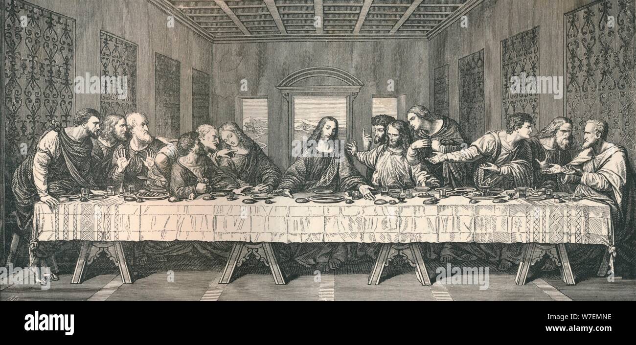 Die Wandmalerei von "das letzte Abendmahl", in Mailand, 1883. Künstler: unbekannt. Stockfoto
