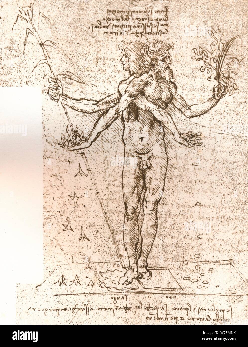 Zeichnung einer allegorischen Komposition, c1472-c1519 (1883). Künstler: Leonardo da Vinci. Stockfoto